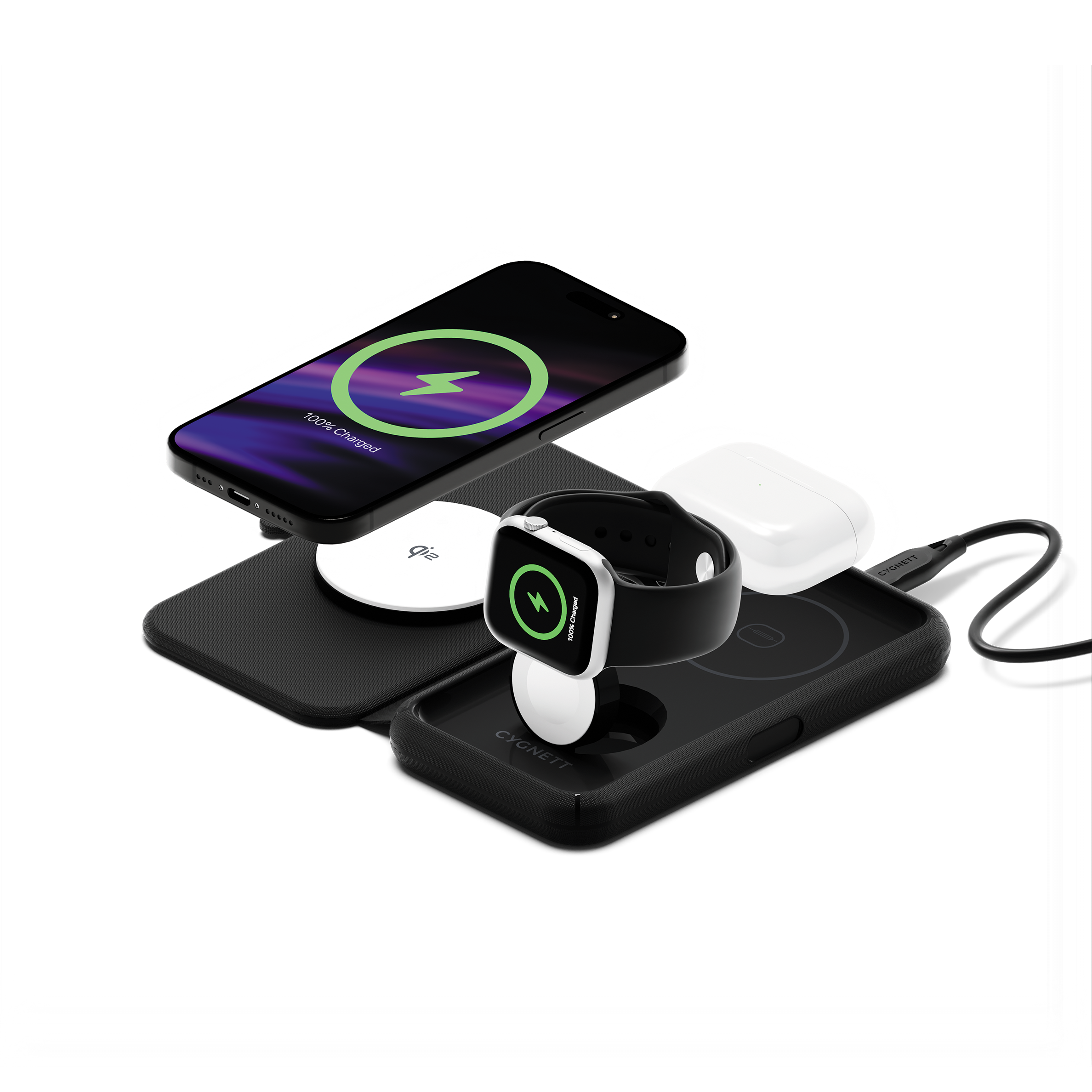 Caricabatterie Wireless MagTravel Qi2.0 3-in-1