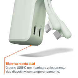 Power Bank 5K + Cavo USB-C Combo