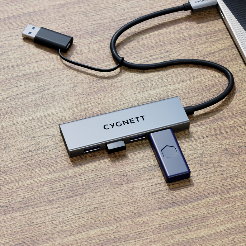 Hub USB-C a USB-A 4 in 1