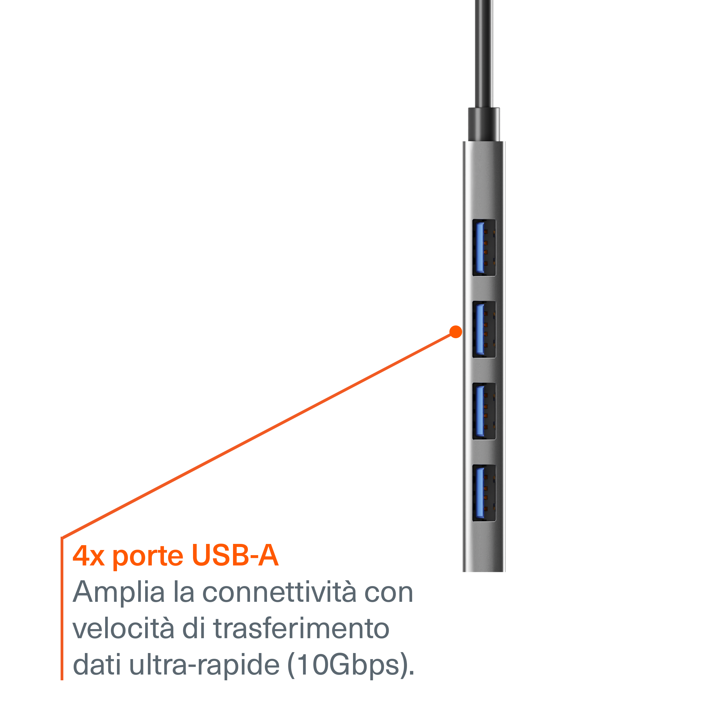Hub USB-C a USB-A 4 in 1