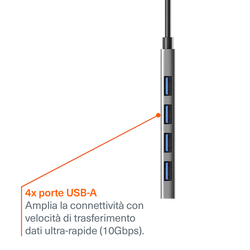Hub USB-C a USB-A 4 in 1