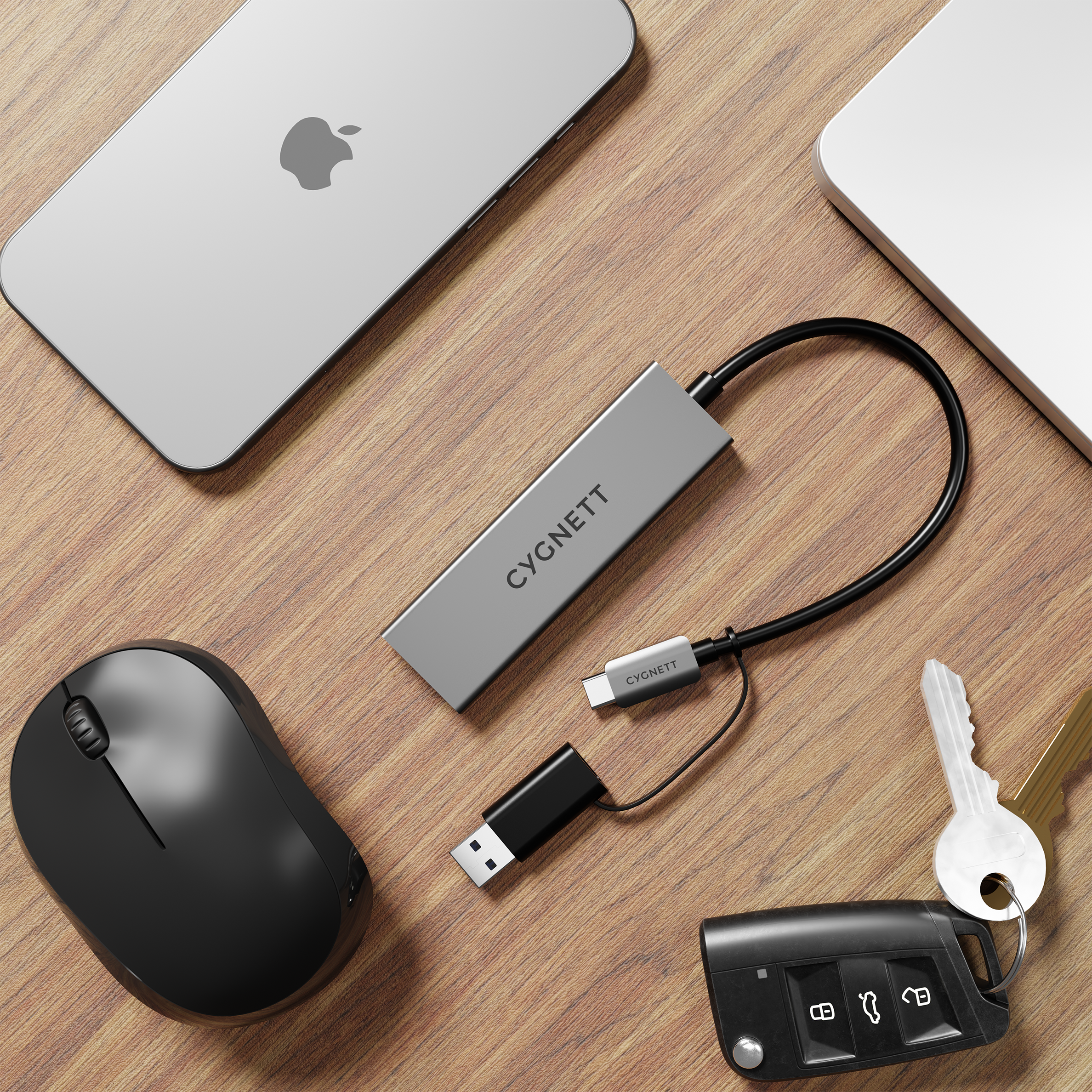 Hub USB-C a USB-A 4 in 1