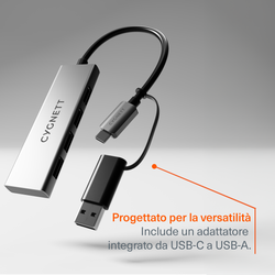 Hub USB-C a USB-A 4 in 1