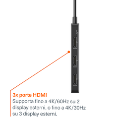 Hub USB-C 3-in-1 (Triple HDMI)