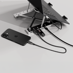 Hub 7-in-1 con rialzo pieghevole per laptop (HDMI singola)