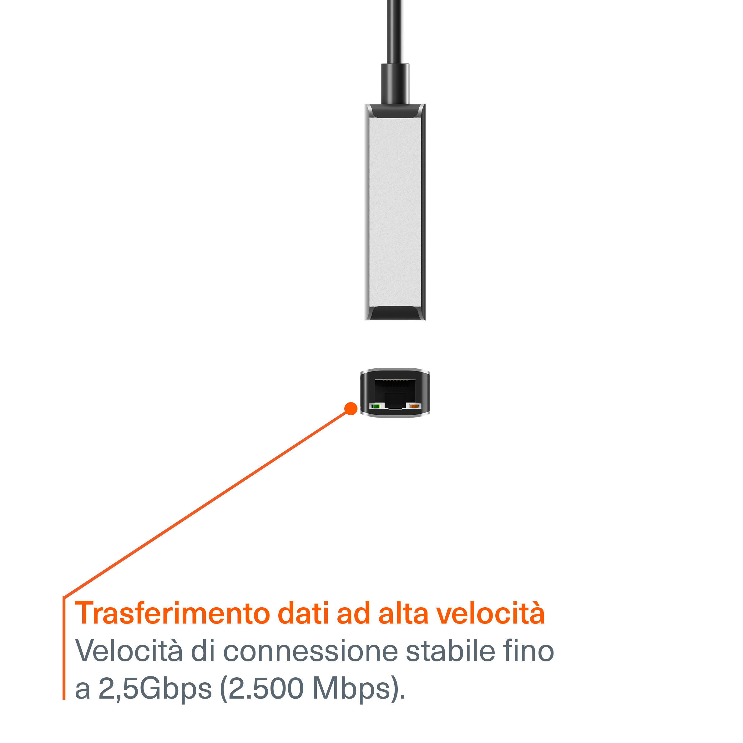 Adattatore Ethernet da USB-C a 2,5 Gbps