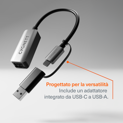 Adattatore Ethernet da USB-C a 2,5 Gbps