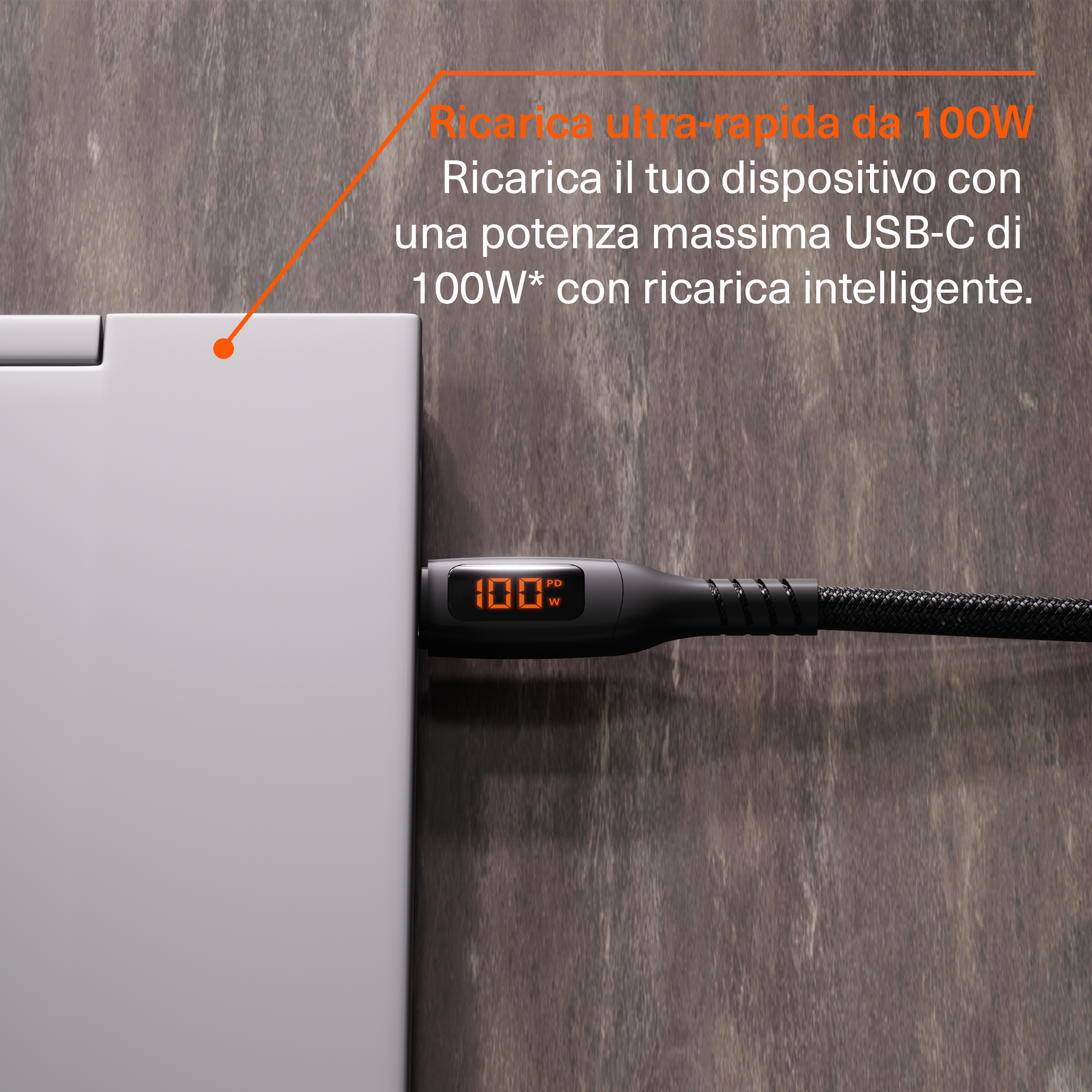 Cavo LED da USB-C a USB-C 100W - 1M