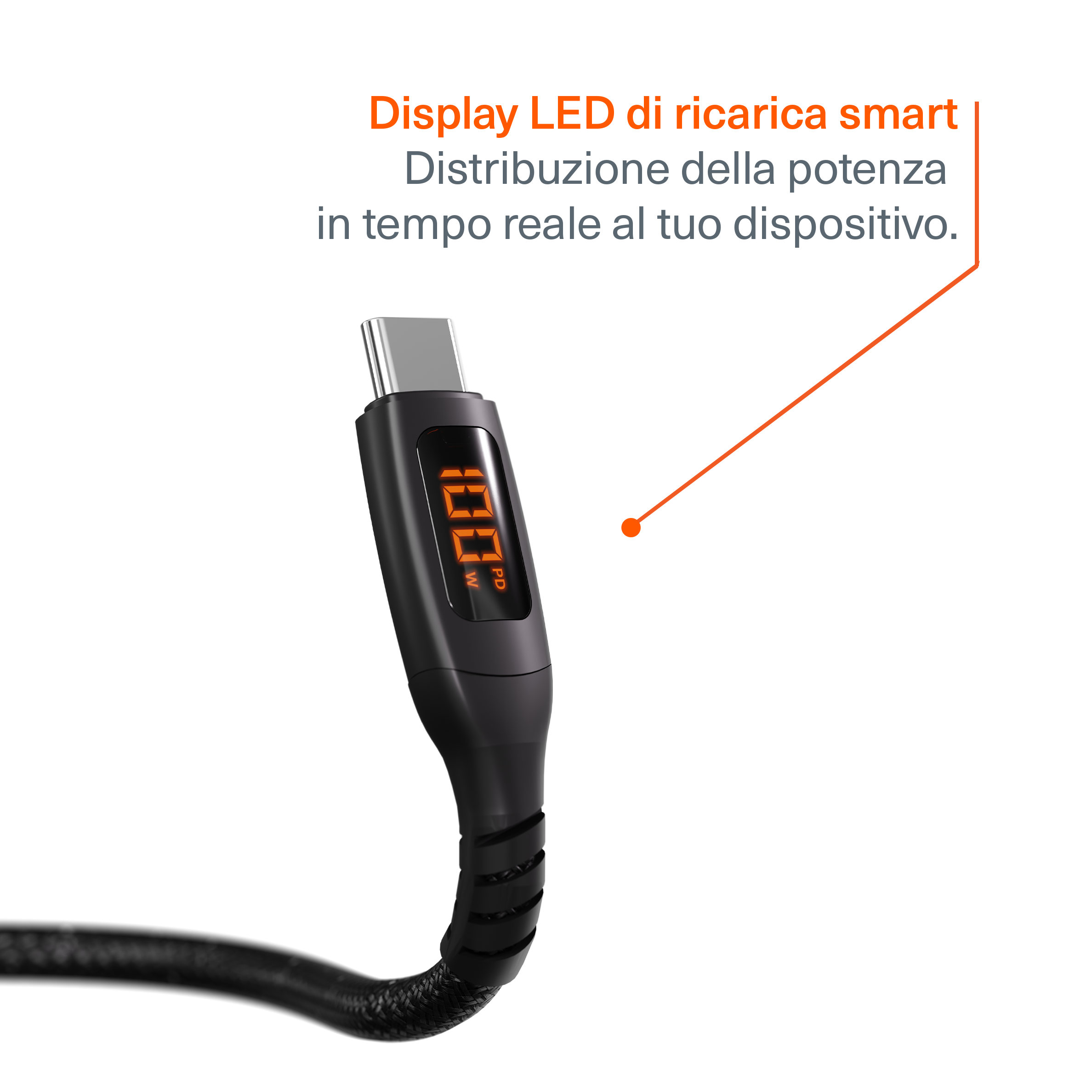 Cavo LED da USB-C a USB-C 100W - 1M