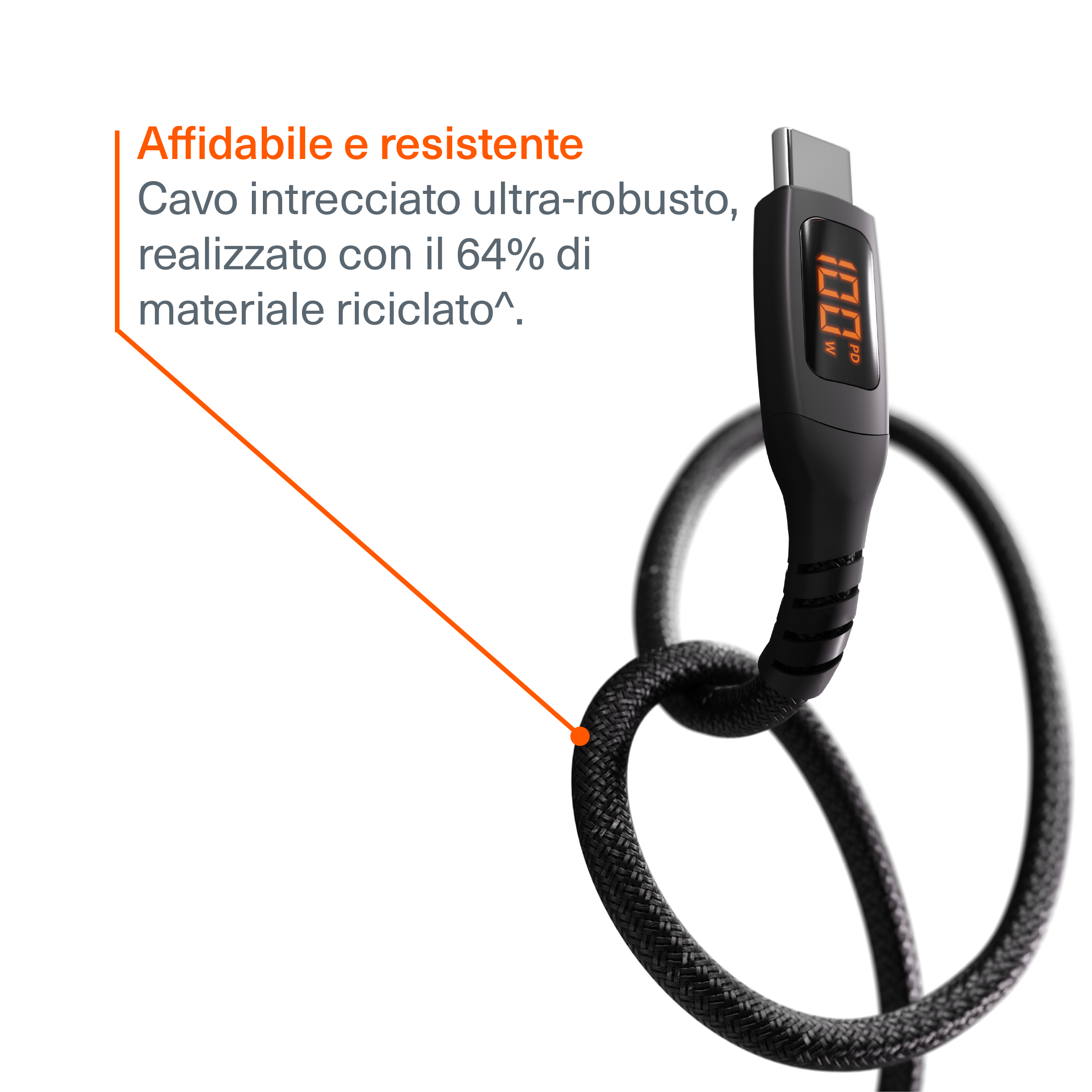 Cavo LED da USB-C a USB-C 100W - 1M