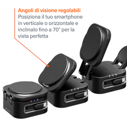 Caricatore Wireless Pieghevole 3-in-1 con Cavo Retrattile