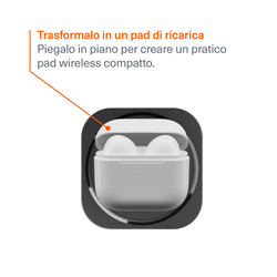 Caricatore Wireless Pieghevole 3-in-1 con Cavo Retrattile