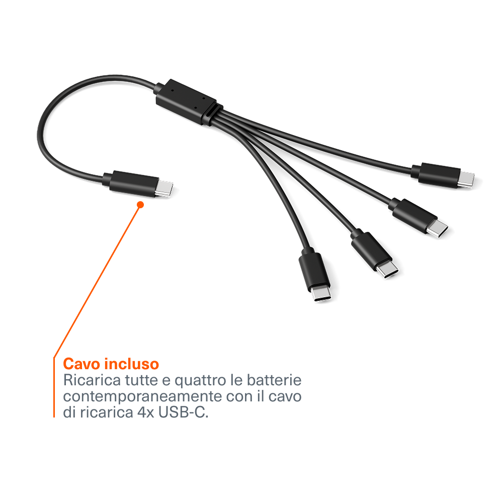 Batteria Li-ion Ricaricabile AAA USB-C (Confezione da 4)