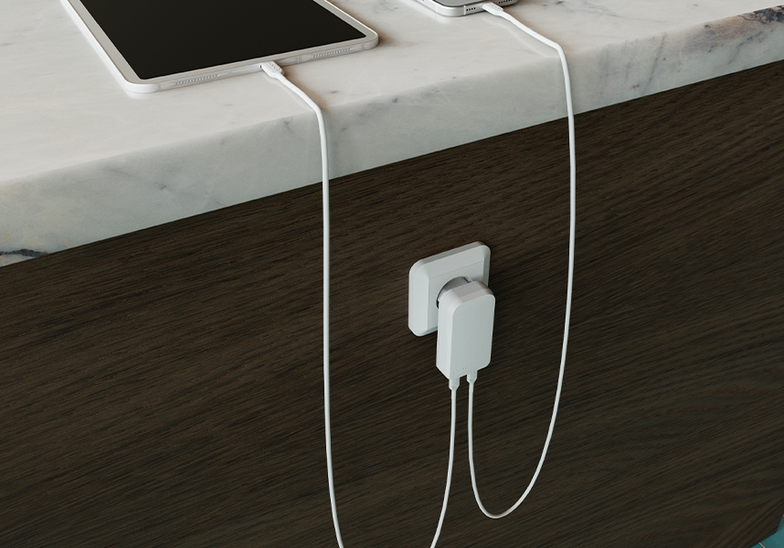 Doppio Caricatore da Parete Sottile GaN USB-C 30W
