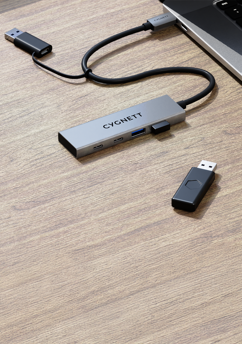 Hub USB-C a USB-C e USB-A 4 in 1