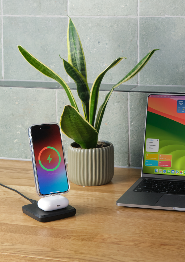 Caricabatterie wireless magnetico 2 in 1 Qi2.0