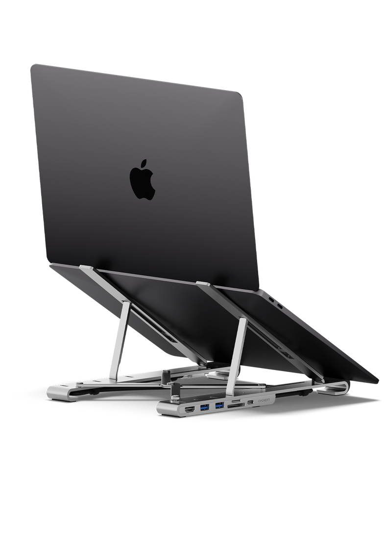 Hub 7-in-1 con rialzo pieghevole per laptop (HDMI singola)