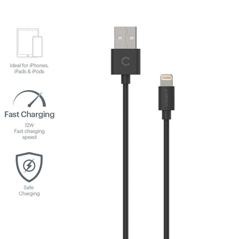 Lightning to USB-A Cable - Black 10cm - Cygnett (AU)
