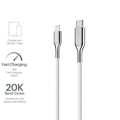 Lightning to USB-C Cable - White 1m - Cygnett (AU)