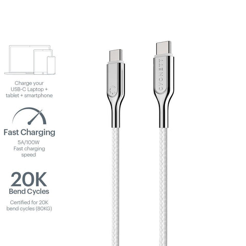 USB-C to USB-C (USB 2.0) Cable - White 10cm - Cygnett (AU)