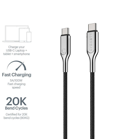 USB-C to USB-C (USB 2.0) Cable - Black 10cm - Cygnett (AU)